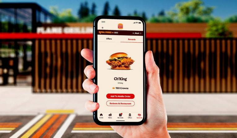 Burger King loyalty mobile app screen