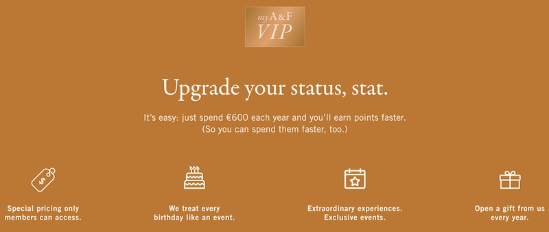 An example of a tiered loyalty program – myAbercrombie