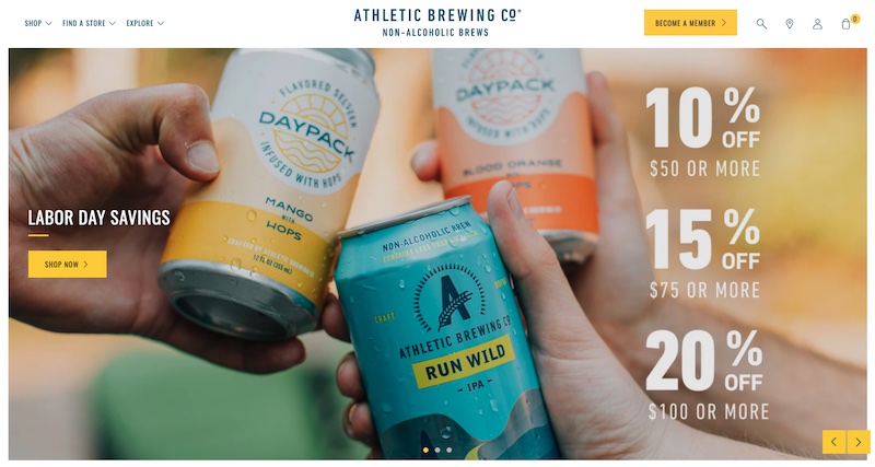 A tiered promotion example from Athletic Brewing Co