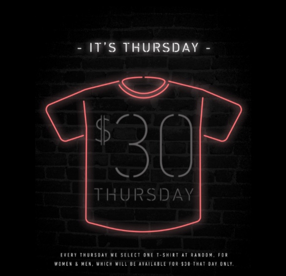 A fixed price promotion example discount by Affliction Clothing
