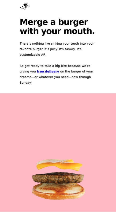 A free shipping promotion example by Postmates