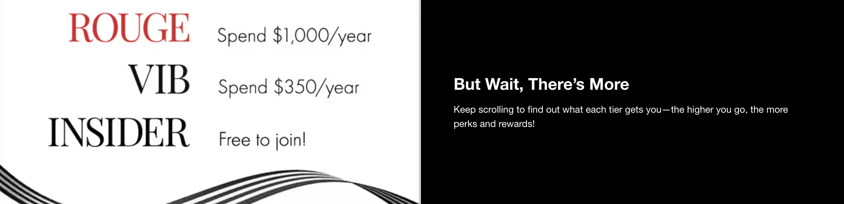 Example of tiers from Sephora