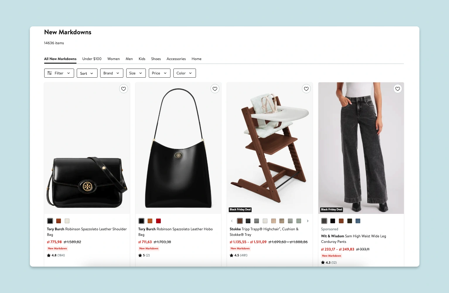 Example of markdown from Nordstrom