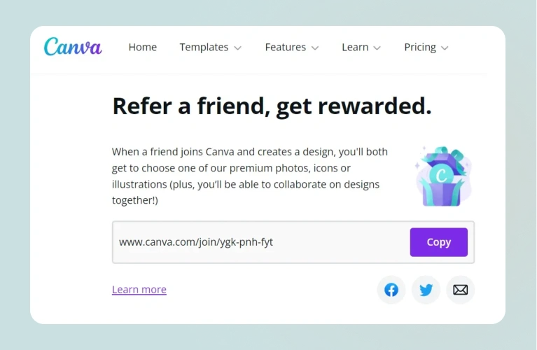 Example of Canva referral program