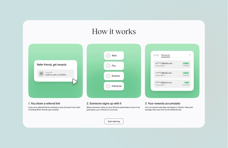Typeform referral program