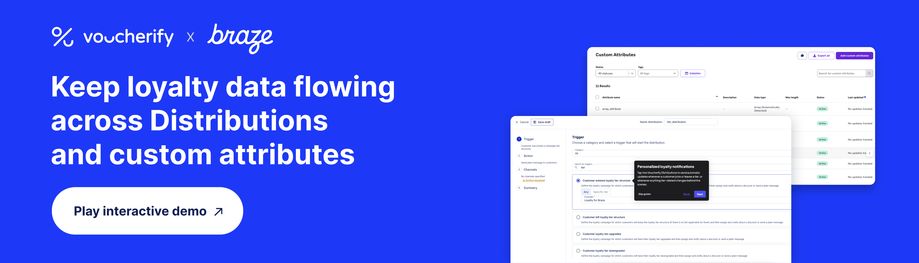 Link to product tour on custom attributes in Braze