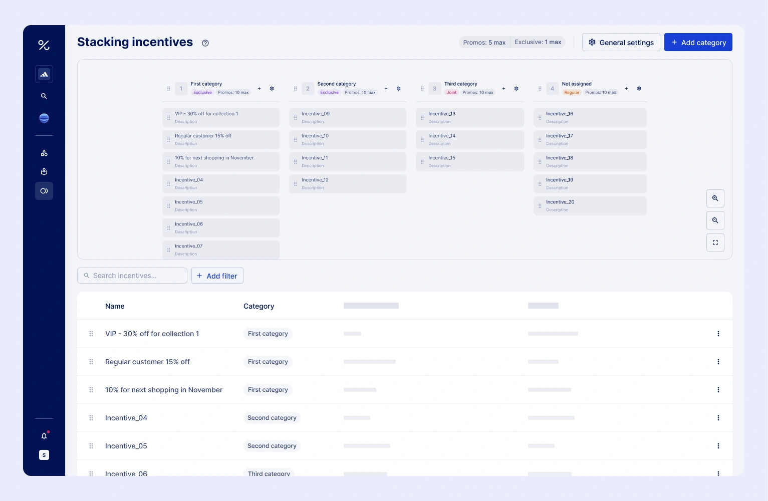 Stacking rules – new interface