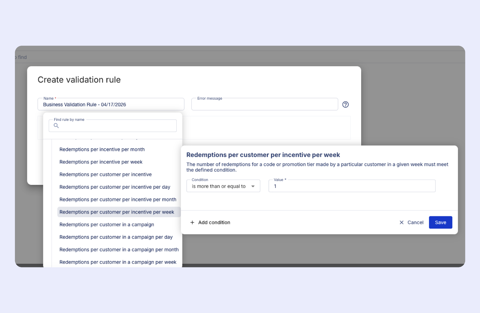 Image of new validation rules