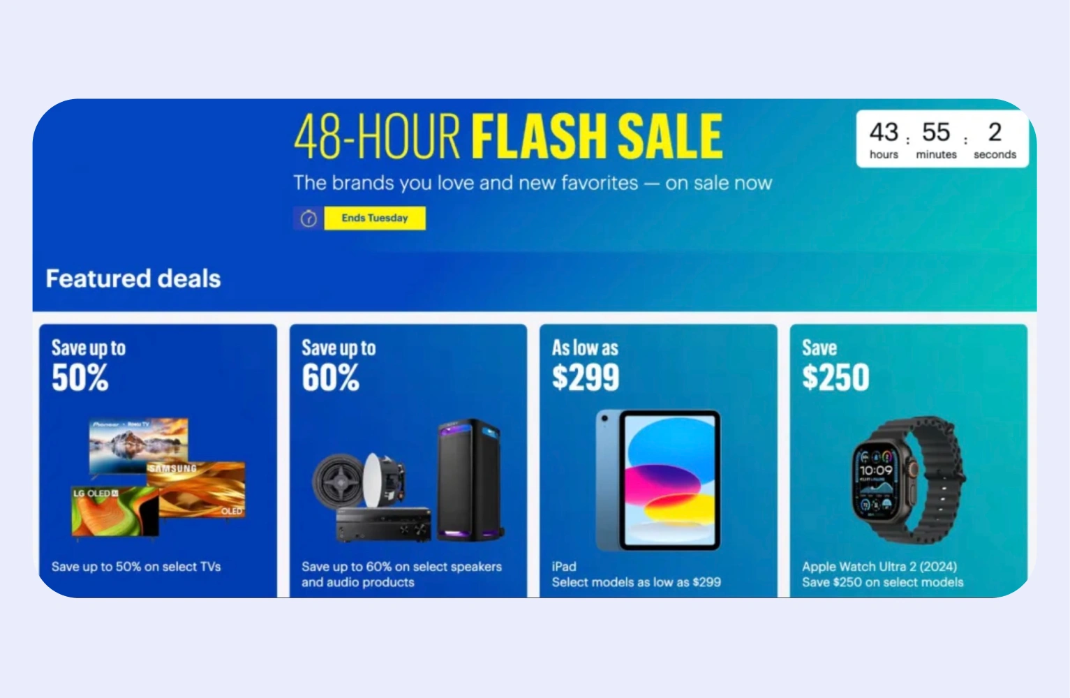Example of 48-hour flash sale from BestBuy