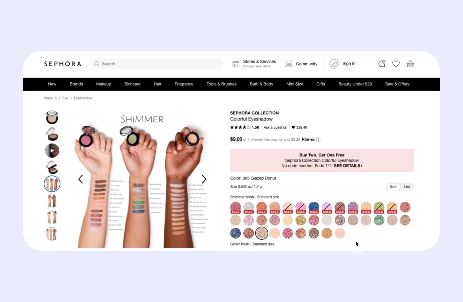 Example of a bundle deal from Sephora