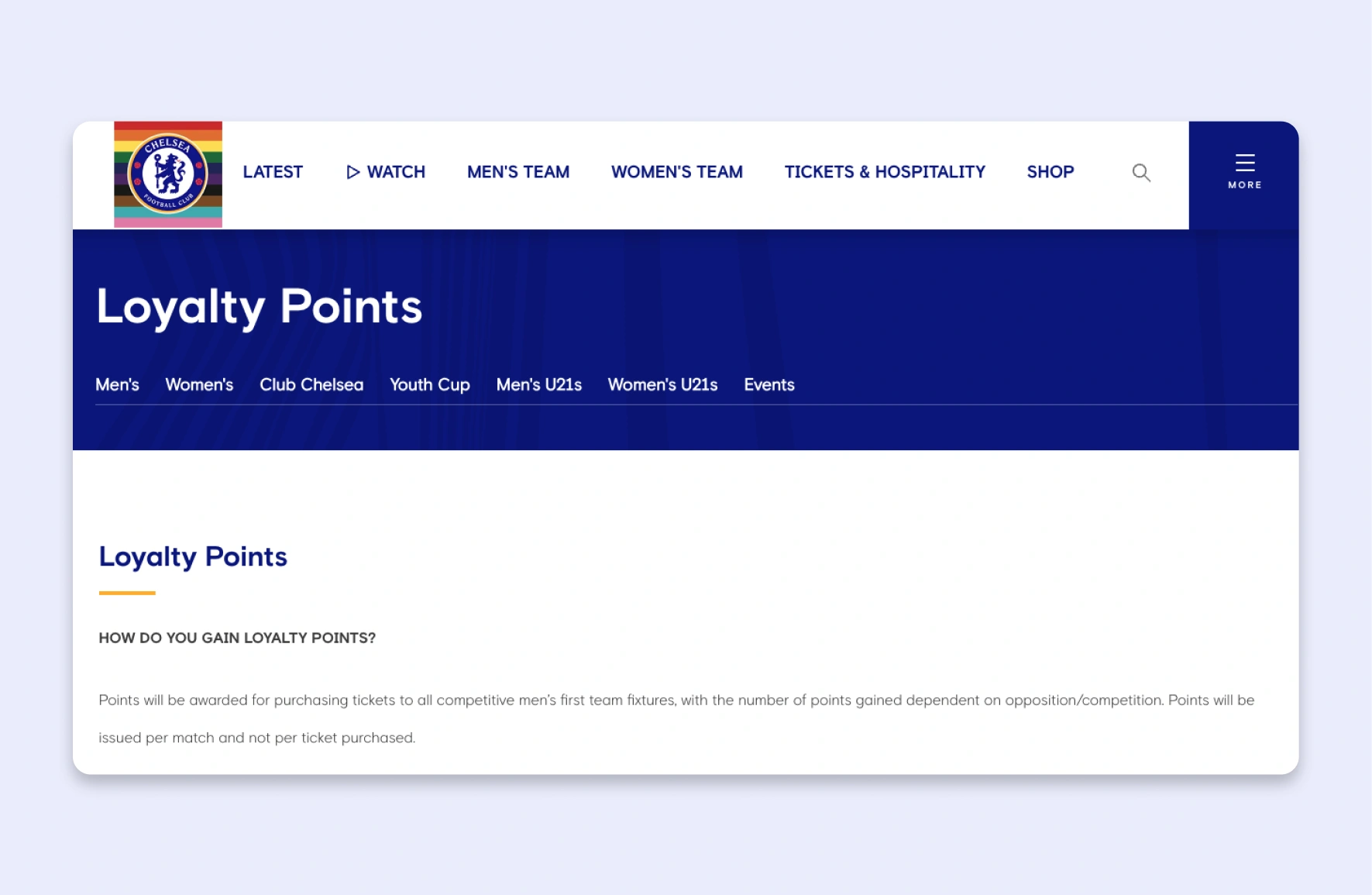 Chelsea Loyalty Program