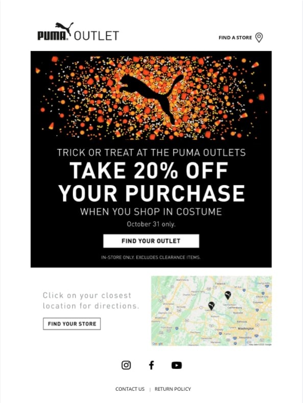 Costume-based Halloween discount: Puma