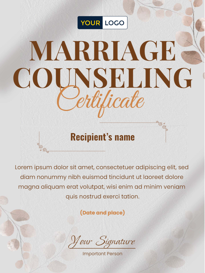 5 FREE Marriage Counseling Certificate Templates | Virtualbadge.io