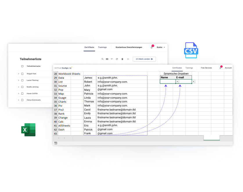 create digital certificates with an excel list