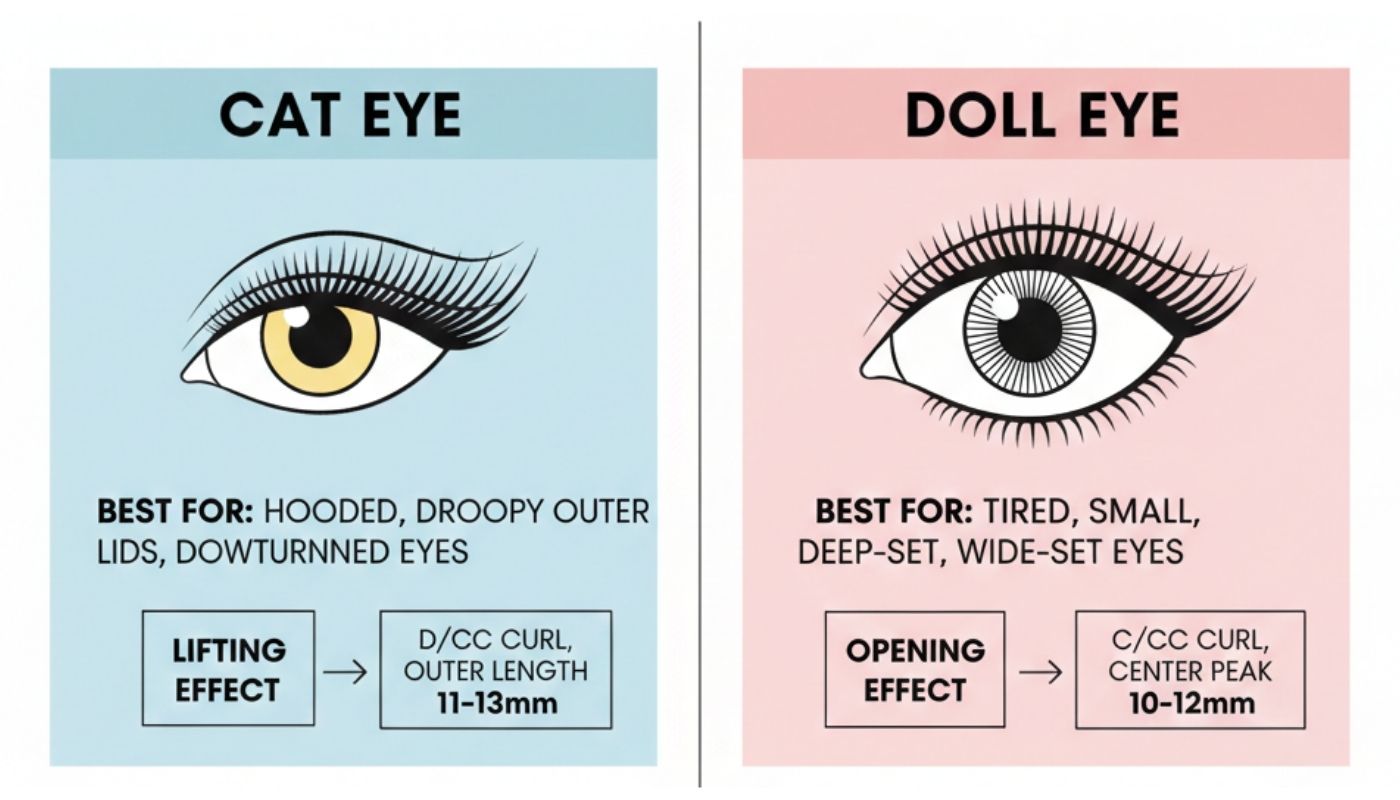 lash extensions for different eye shapes