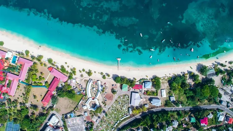 grand anse beach grenada aerial view