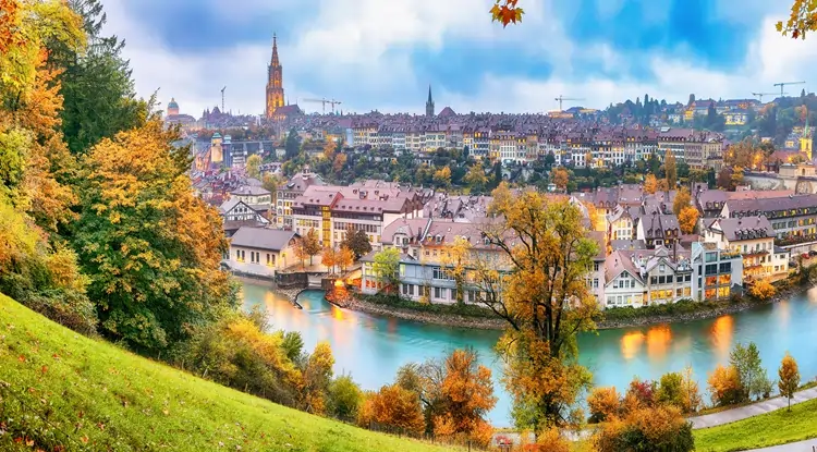 aare river bern city switzerland