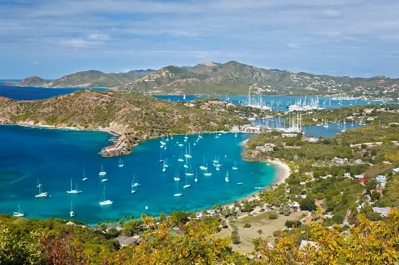 english harbor antigua aerial view