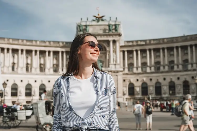 female traveler vienna europe