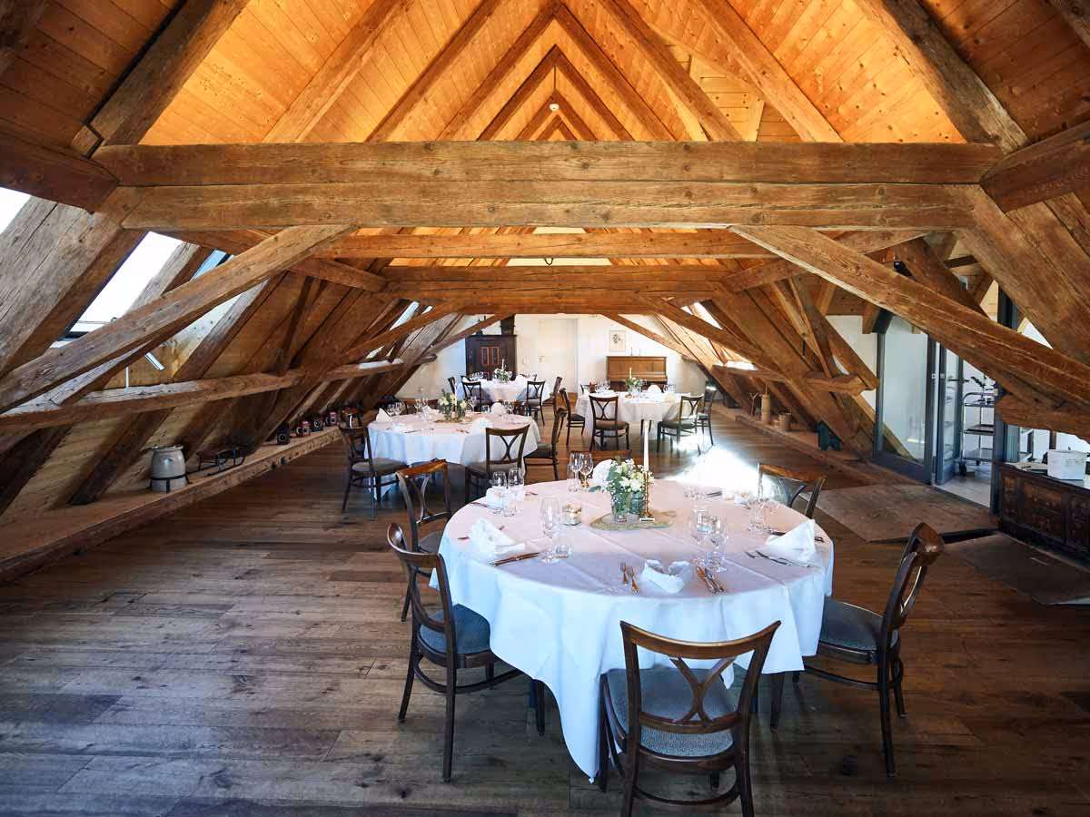 Event location with tables in the hayloft
