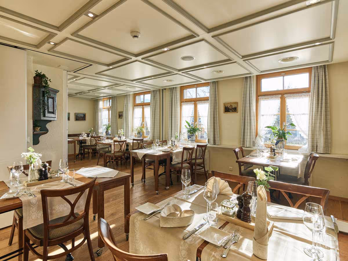 Restaurant with set tables