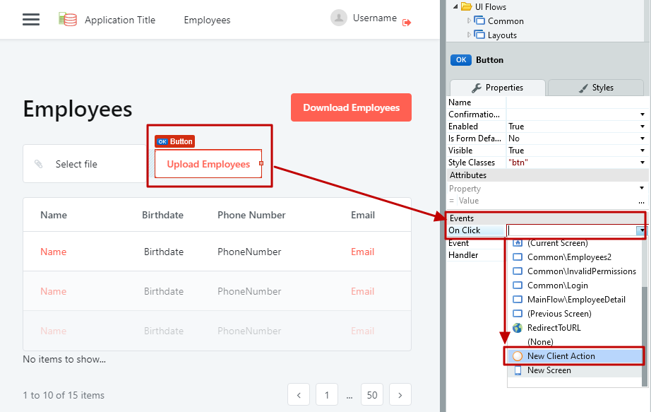 #4.7. Associate a new client action to the button