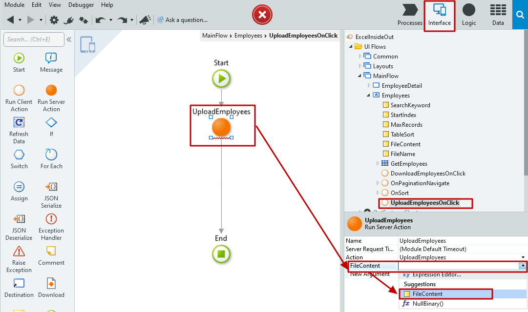 #4.20. File Content definition to the UploadEmployees Server Action