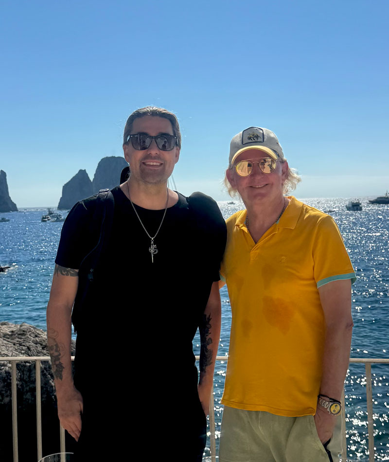 Thorsten Scheller mit David Garrett auf Capri