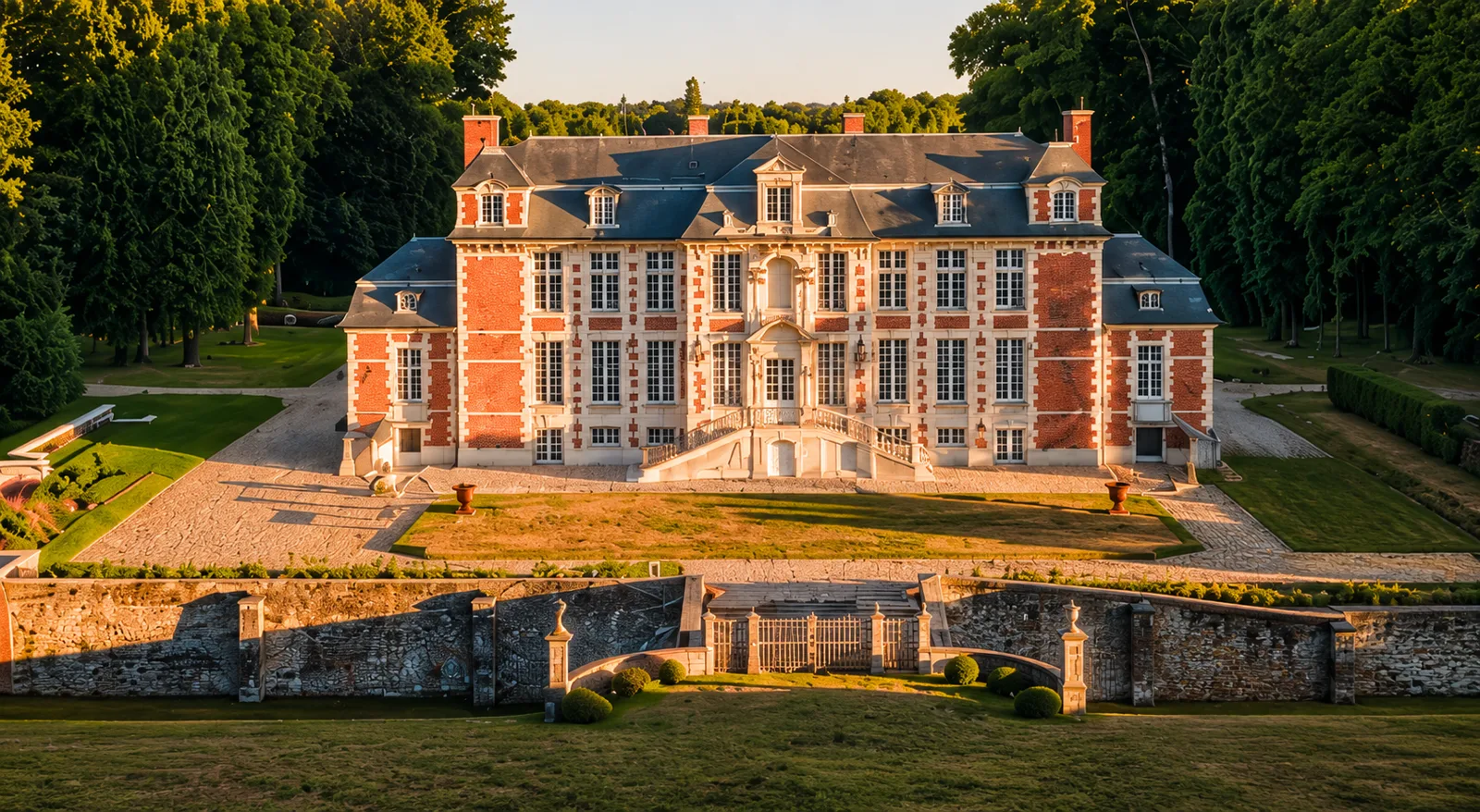 Château français au coucher du soleil, bien De Ferla