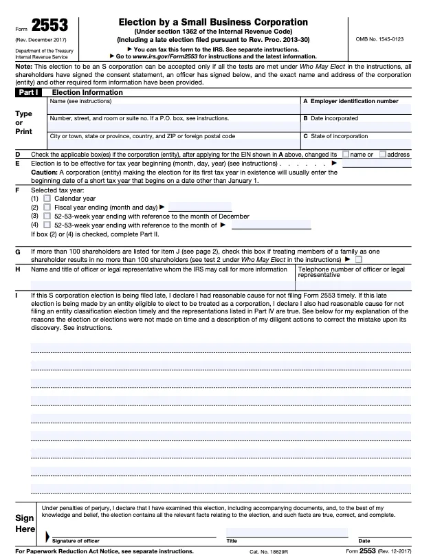 how to file form 2553