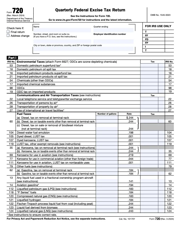 how to file tax form 720