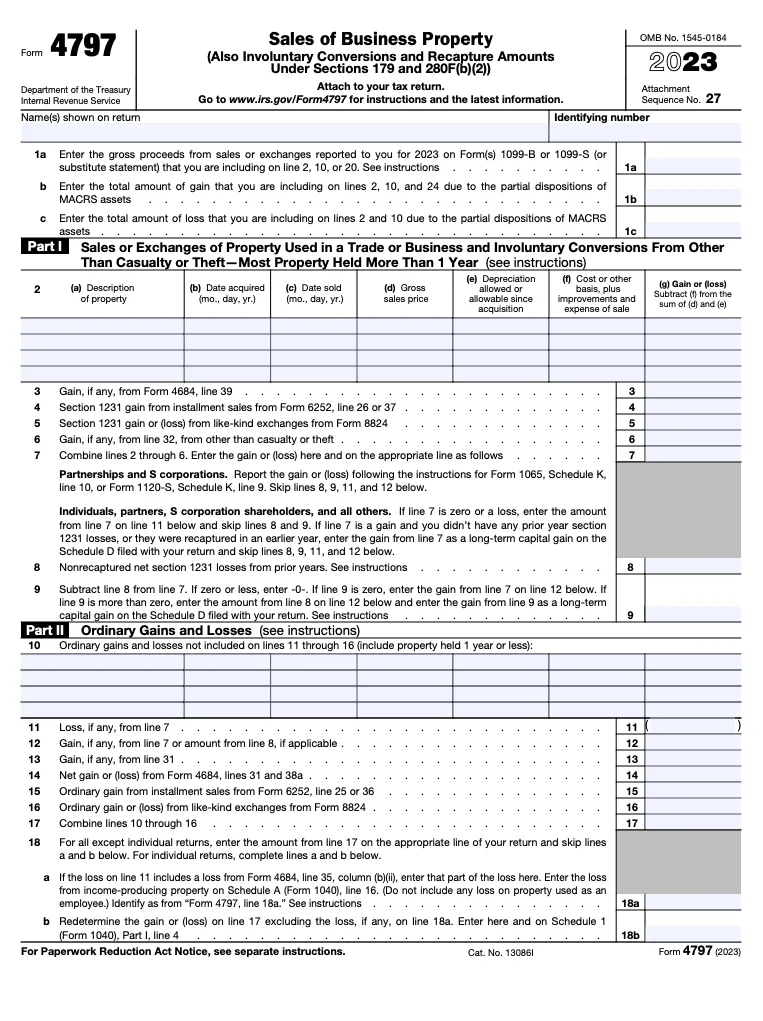 filing tax form 4797