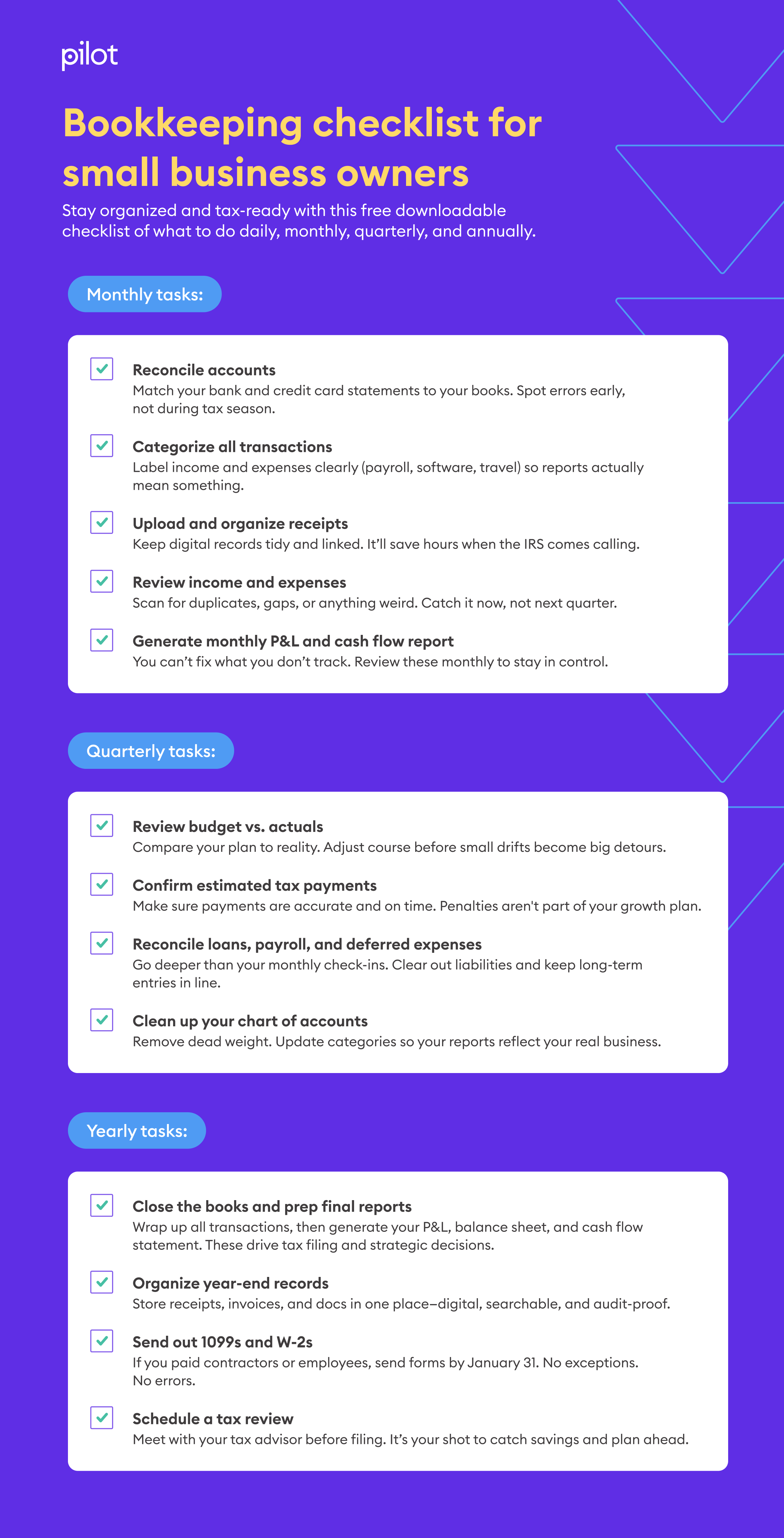 downloadable bookkeeping checklist for small business owners
