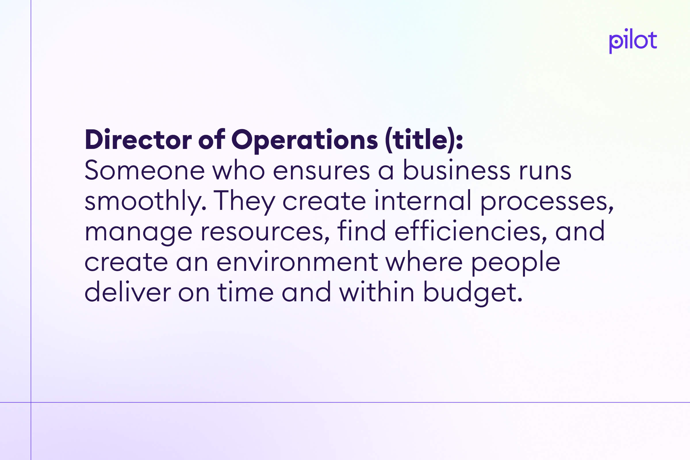 The definition of a job title for director of operations at an agency