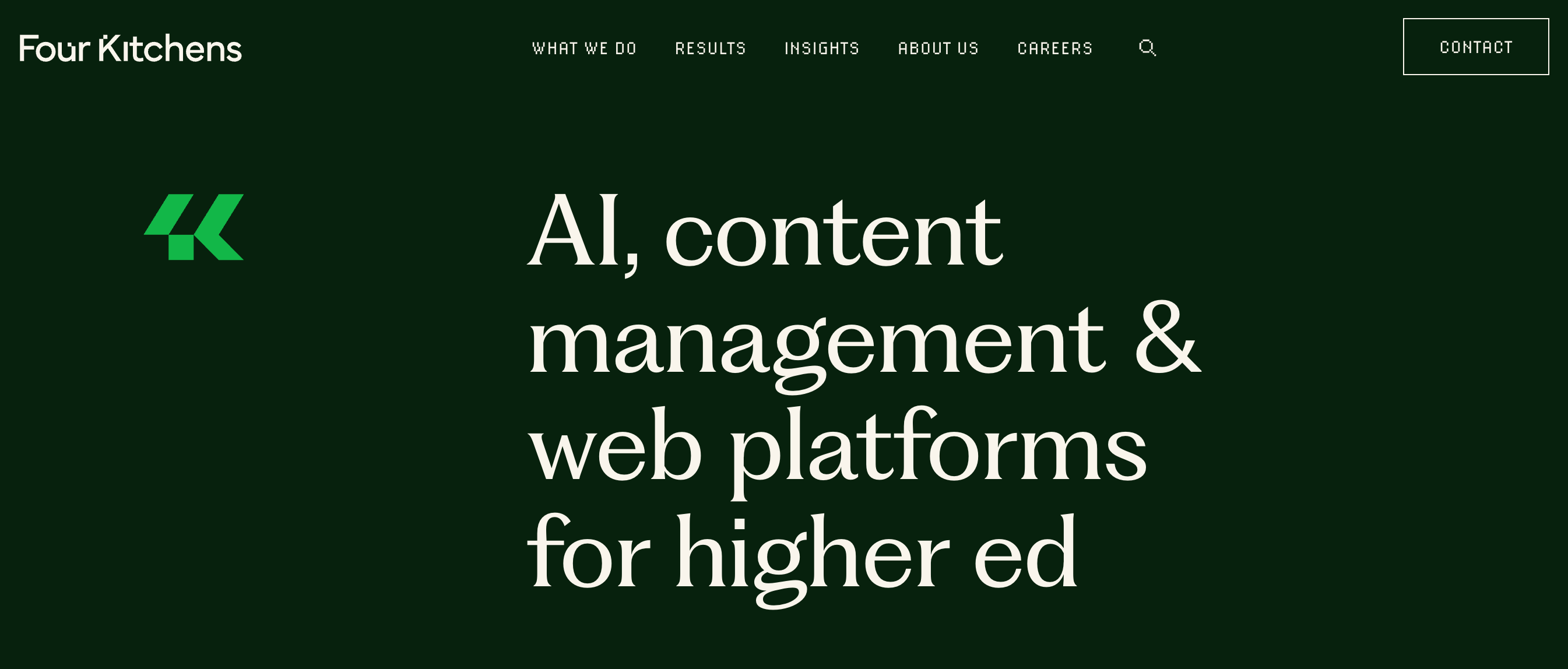 A screenshot of the agency four kitchen’s website]