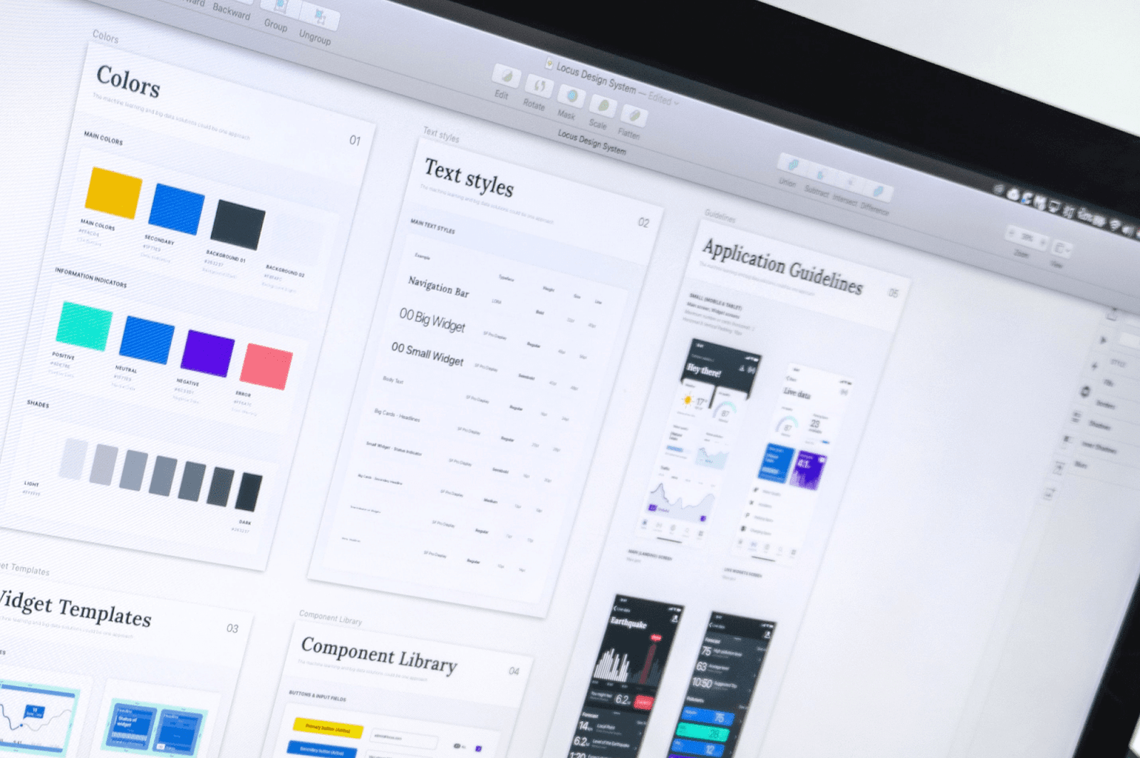 Brand guidelines on a computer screen