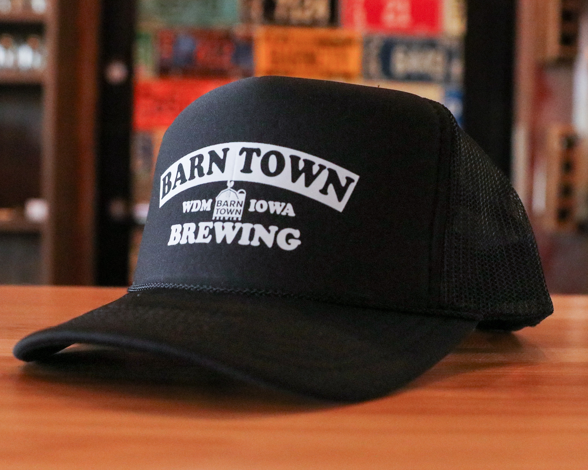 Barn Town Trucker Hat - Black & White