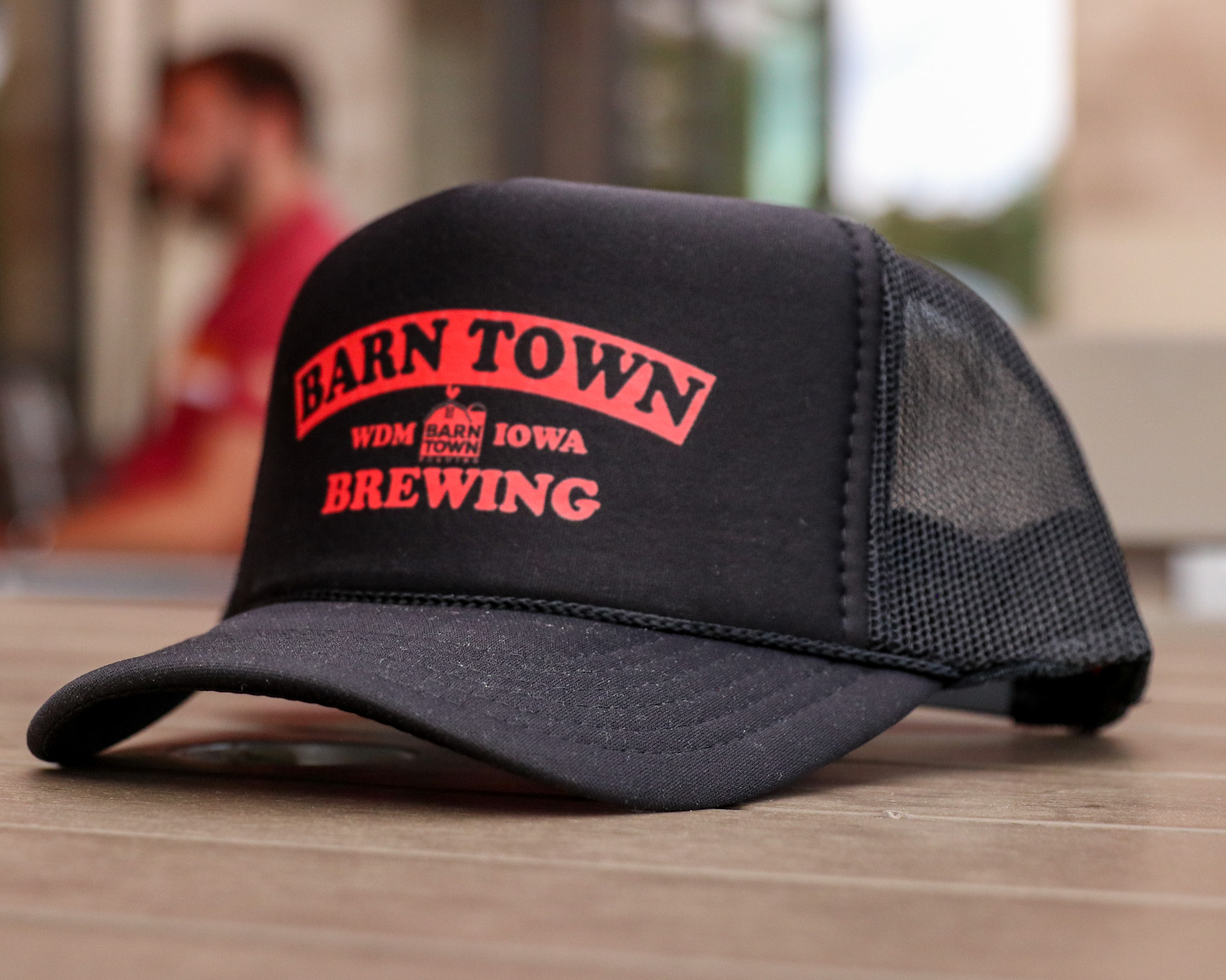 Barn Town Trucker Hat - Black & Red