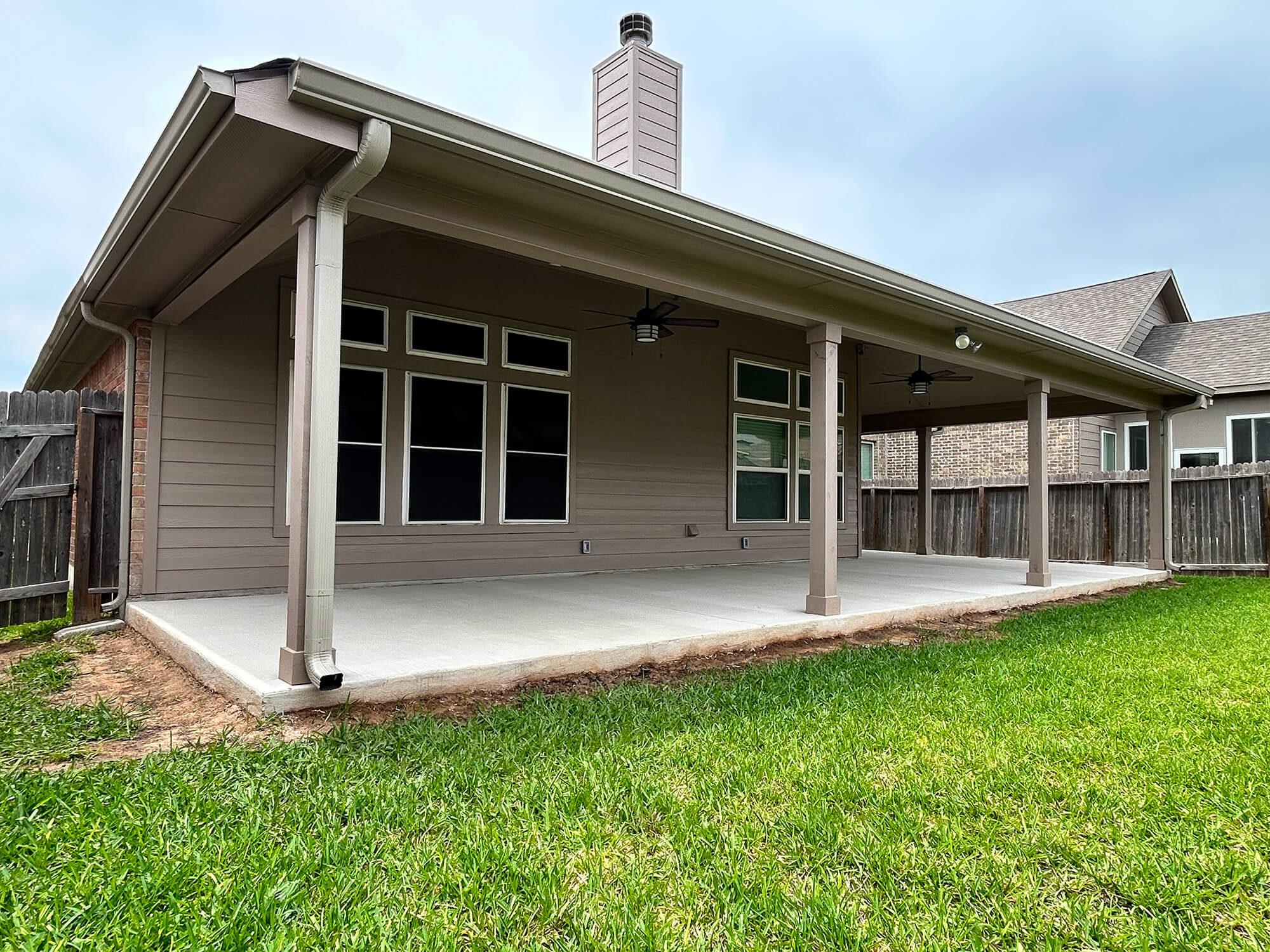 Backyard patio cover in San Antonio.