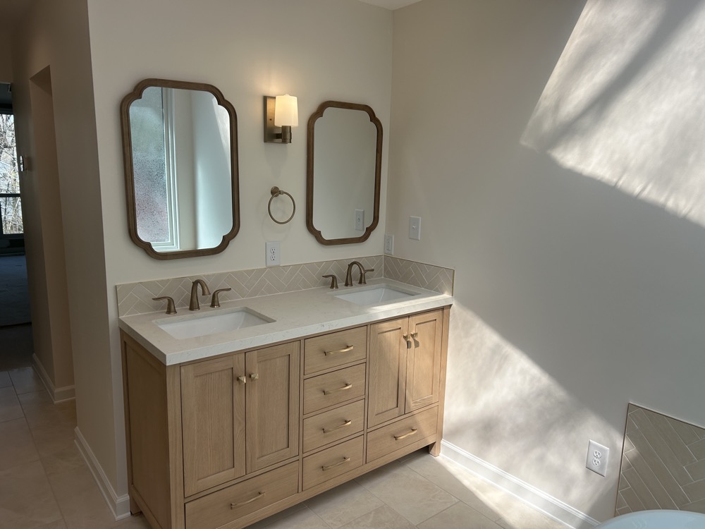 Below is the new vanity location. The "His" walk in closet is now behind it.