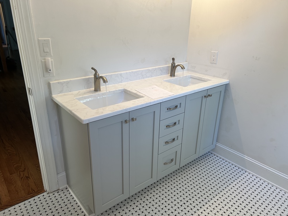 A view of the new vanity area. 