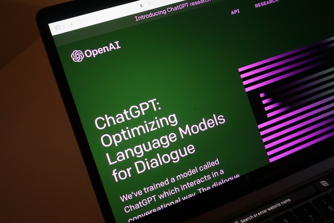 Laptop screen displaying ChatGPT website