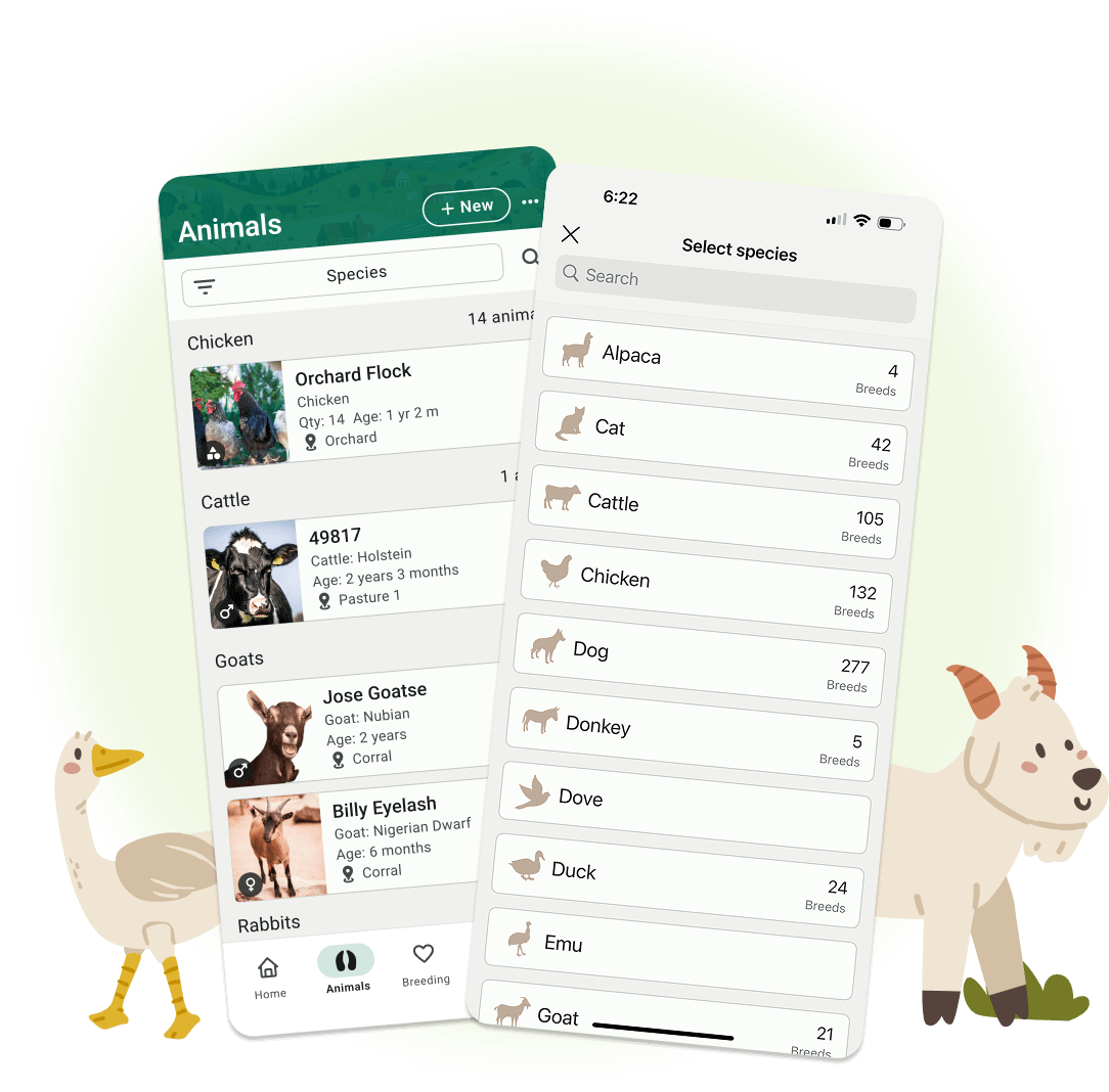 FarmKeep livestock record screen