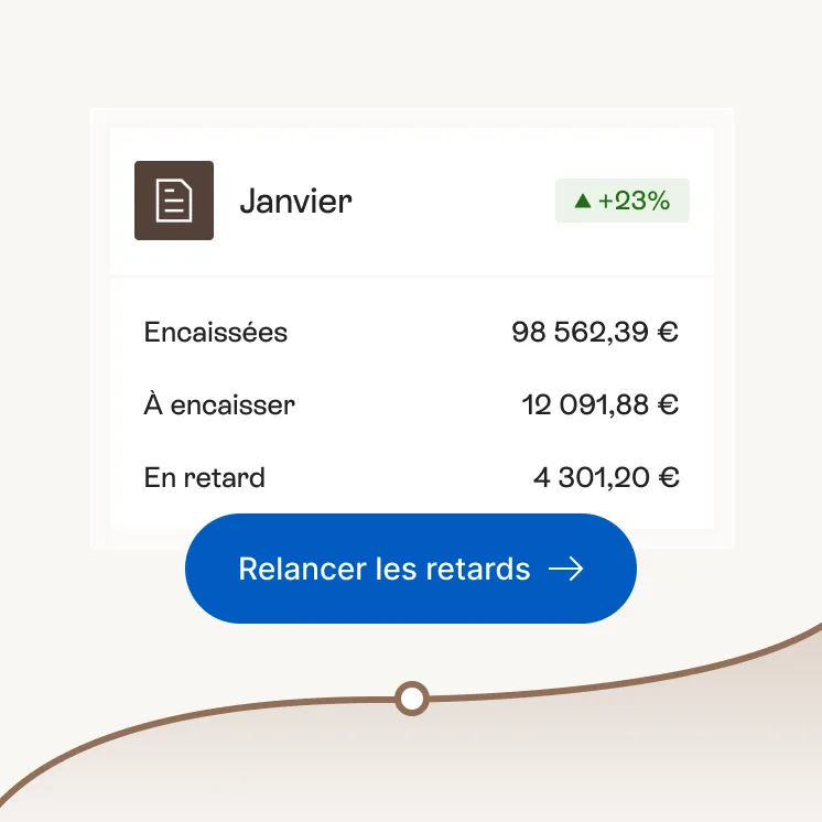 Tableau de bord des encaissements du mois de janvier