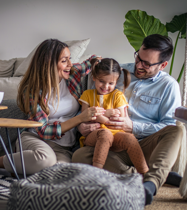 A family smiling together