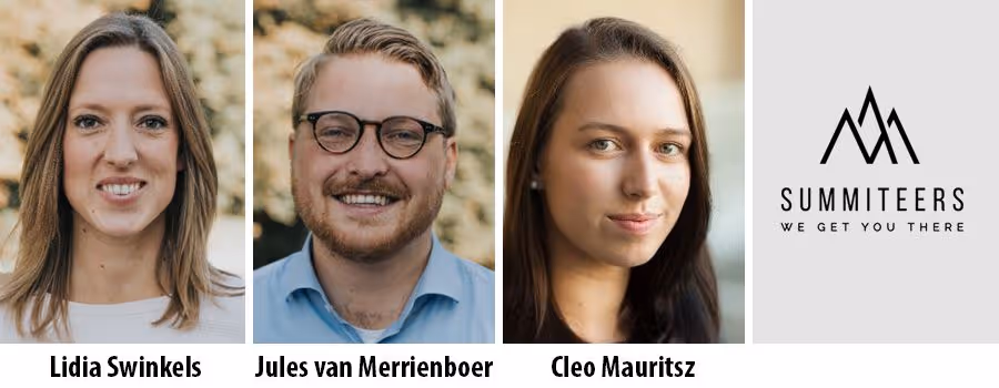 Lidia Swinkels, Jules van Merrienboer en Cleo Mauritsz - Summiteers