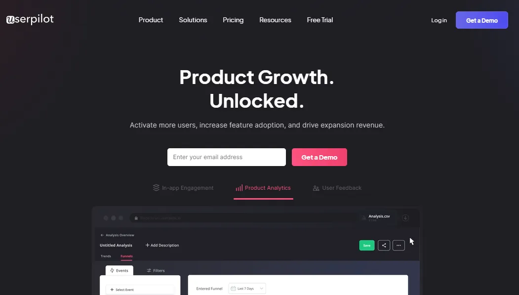Userpilot is a user onboarding software that offers to create in-app  product guides as part of its offering