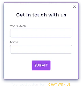 Interactive product demo - lead form