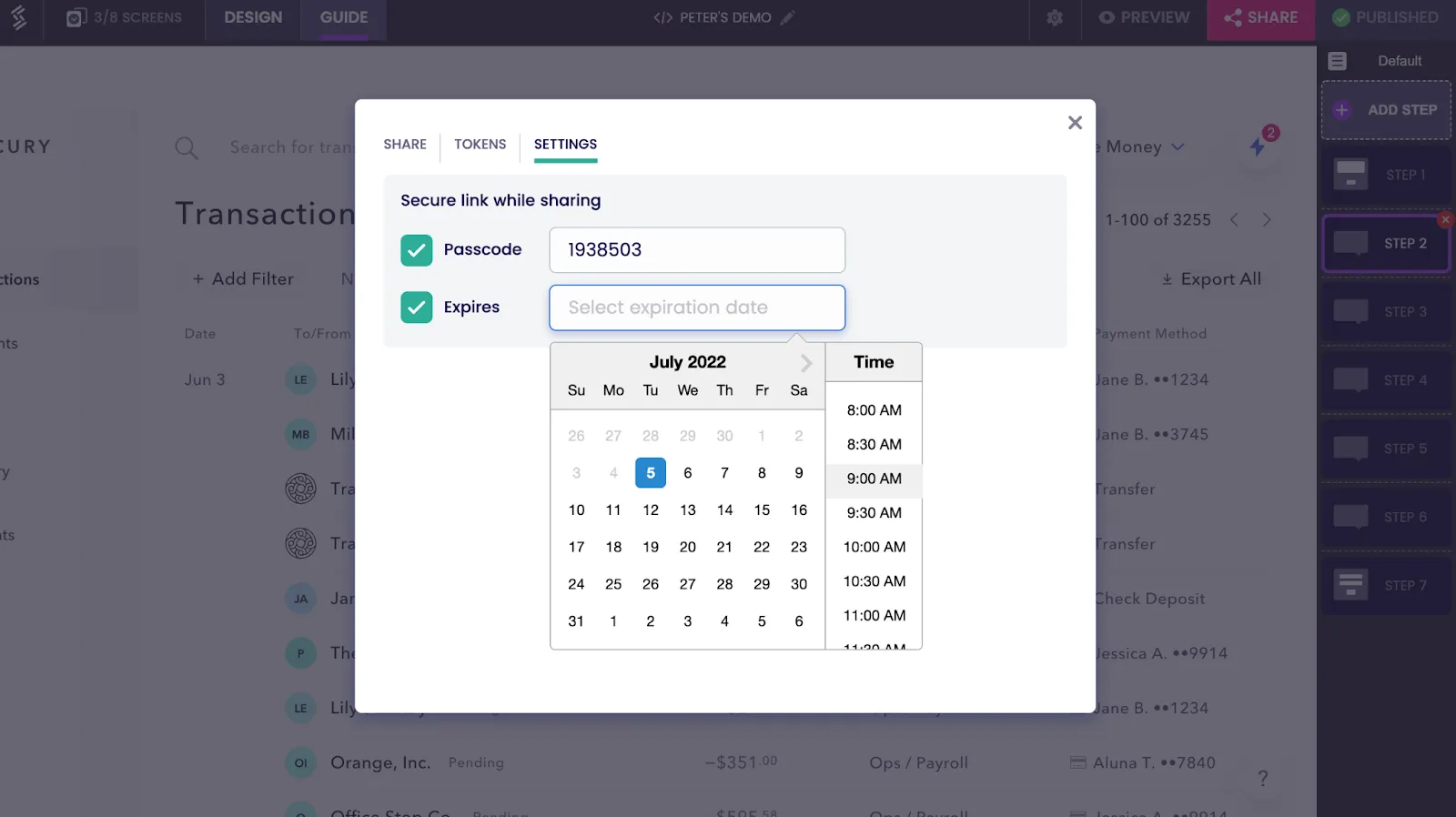 password-protect sensitive demos