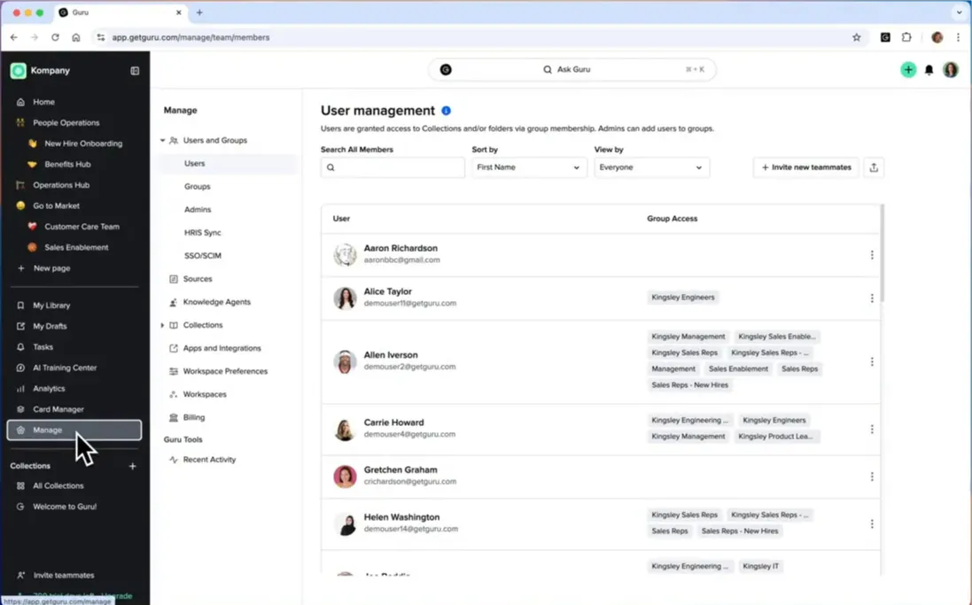 Guru - Knowledge management